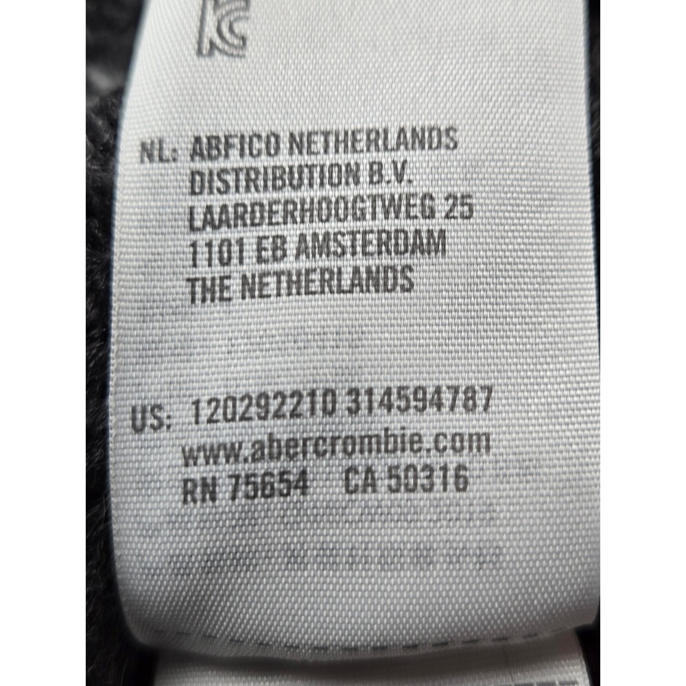 Abercrombie & Fitch Oversized Plaid Crewneck Sweater Charcoal Grey Mens Large - Picture 3 of 8